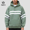 Custom Men's Relaxed Hoodie with Contrast Stripe Panel for Activewear Brands