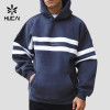 Custom Men's Relaxed Hoodie with Contrast Stripe Panel for Activewear Brands