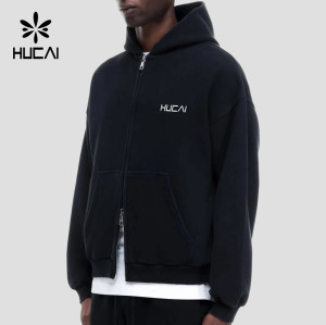 Custom Men's 420 GSM Full Zip Hoodie with Two Way Zip for Activewear Brands