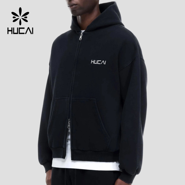Custom Men's 420 GSM Full Zip Hoodie with Two Way Zip for Activewear Brands