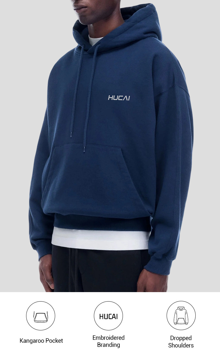 men's cotton pullover hoodie - detail view 1