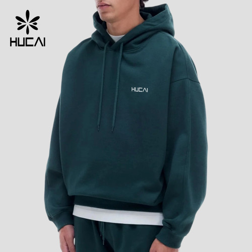 Custom Men's Heavyweight Clean Front Hoodie with Drawcord Hood for Activewear Brands