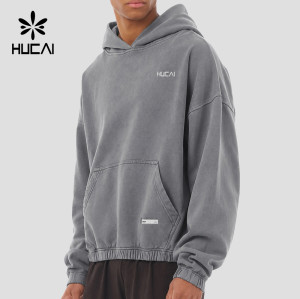 Custom Men's 375 GSM Garment Dyed French Terry Hoodie for Activewear Brands