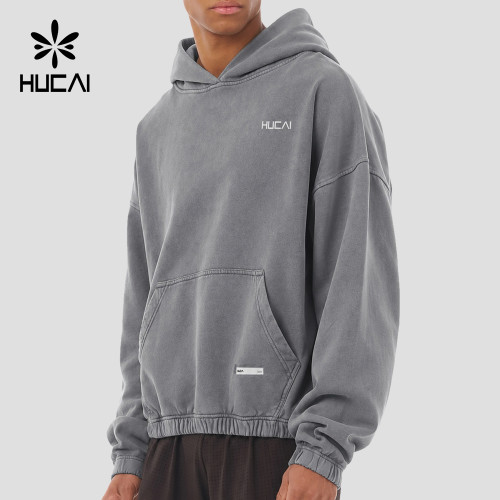 Custom Men's 375 GSM Garment Dyed French Terry Hoodie for Activewear Brands