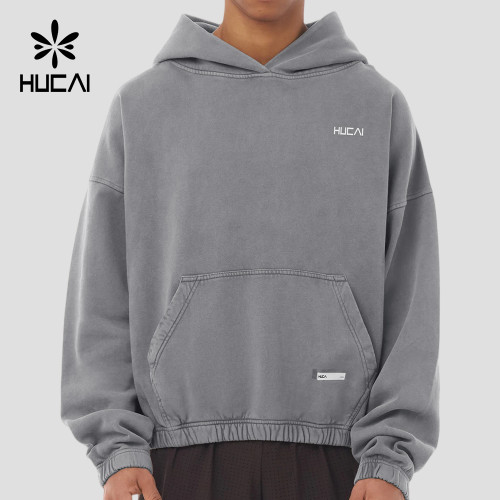 Custom Men's 375 GSM Garment Dyed French Terry Hoodie for Activewear Brands