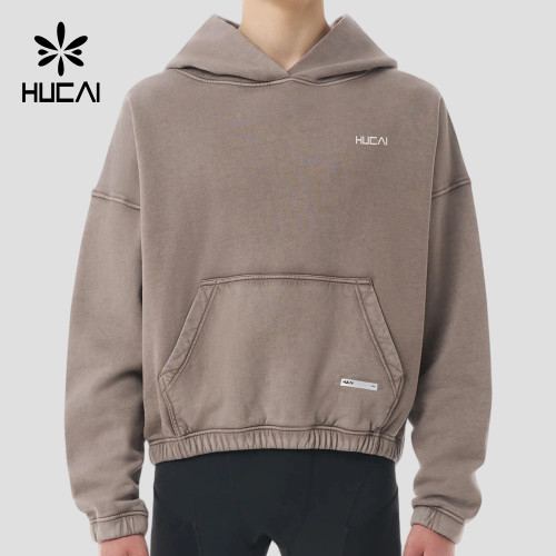 Custom Men's 375 GSM Garment Dyed French Terry Hoodie for Activewear Brands