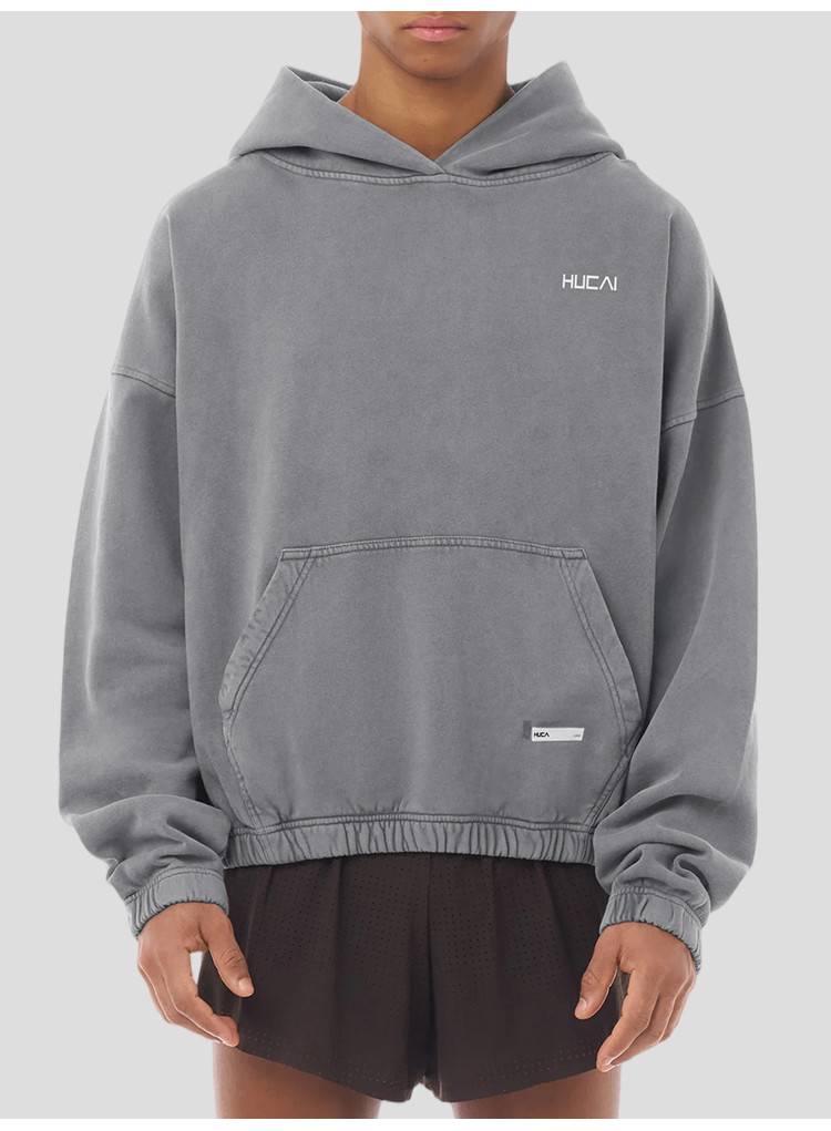 men's garment dyed hoodie - detail view 1