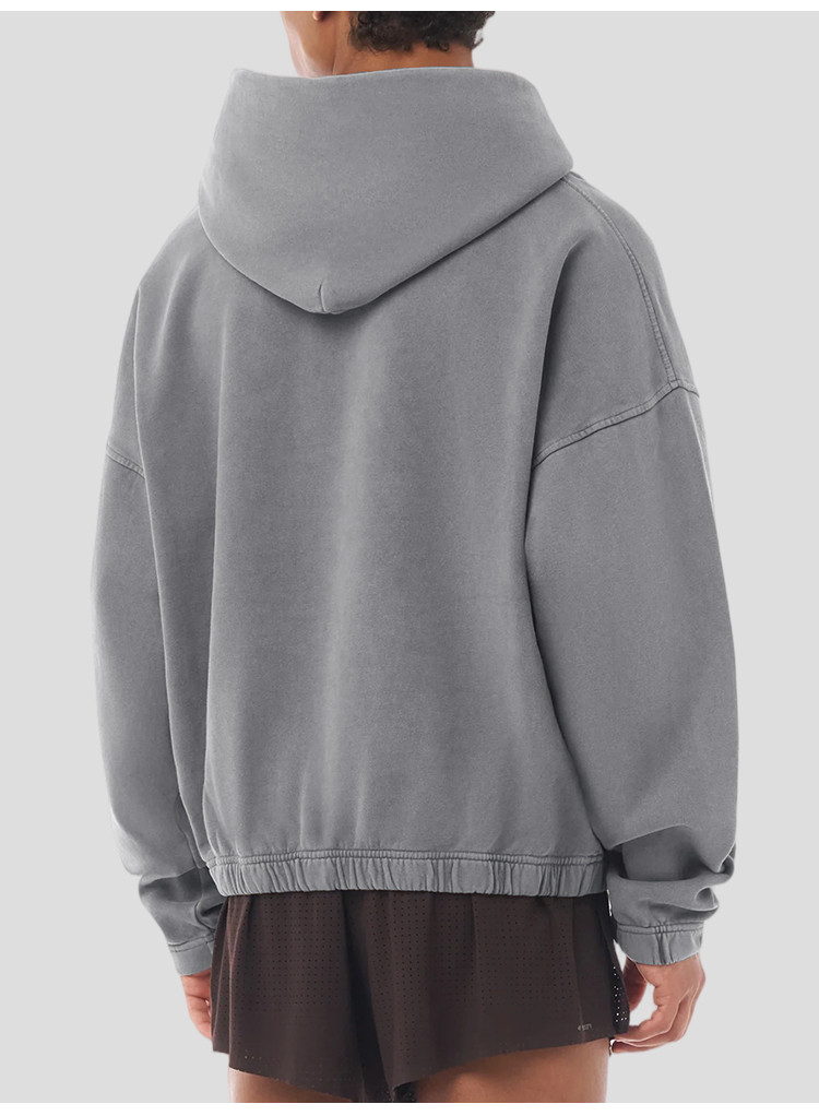 men's garment dyed hoodie - detail view 2