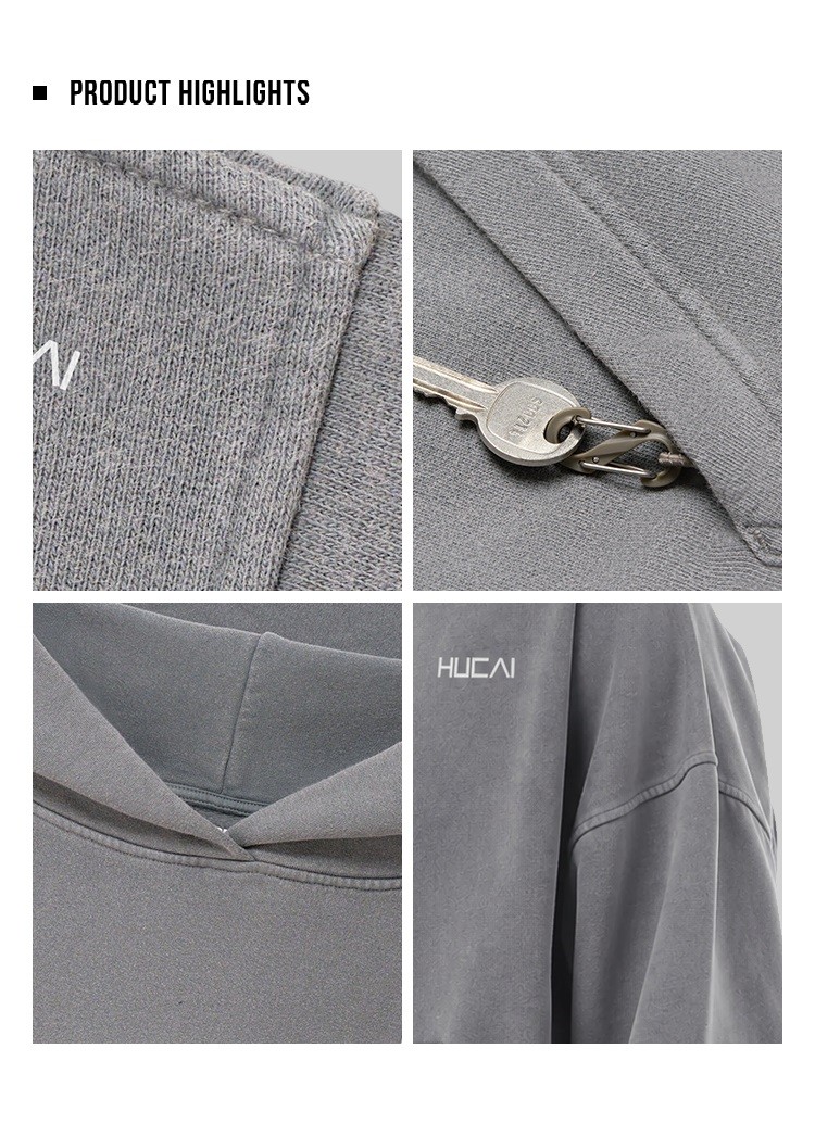 men's garment dyed hoodie - detail view 4