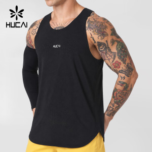 Custom Men's Perforated Running Tank Top with Bonded Neckline for Brands