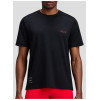 Custom Men's Micromesh Run Tee in Black with Contrast Chest Logo Print