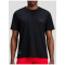Custom Men's Micromesh Run Tee in Black with Contrast Chest Logo Print