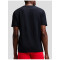 Custom Men's Micromesh Run Tee in Black with Contrast Chest Logo Print