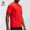 Custom Men's Micromesh Run Tee in Poppy Red with Tonal Chest Wordmark