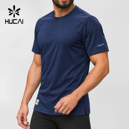 Custom Men's Ribbed Trim Training Tee with Sleeve Logo for Activewear Brands