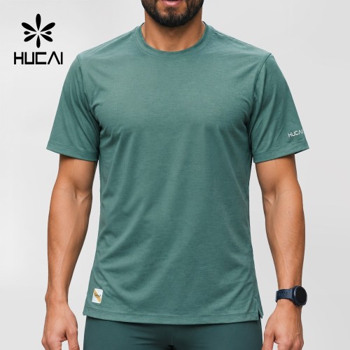 Custom Men's Ribbed Trim Training Tee with Sleeve Logo for Activewear Brands