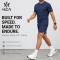 Custom Men's Ribbed Trim Training Tee with Sleeve Logo for Activewear Brands