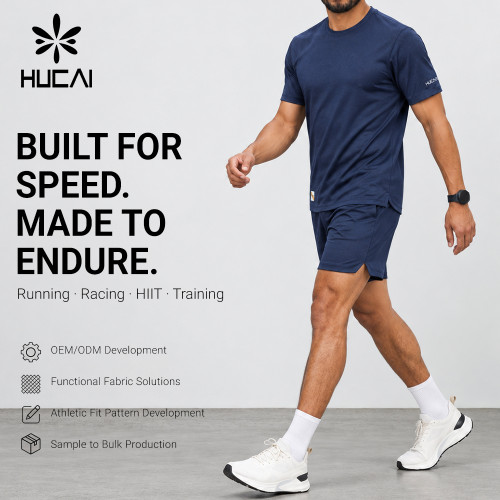 Custom Men's Ribbed Trim Training Tee with Sleeve Logo for Activewear Brands