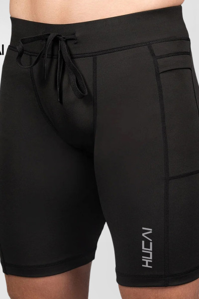 Custom Men's Compression Half Tights with Silicone Grippers and Waistband Pocket