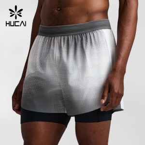 Custom Men's Two-Tone 2-in-1 Run Shorts with Zip Back Pocket and Liner