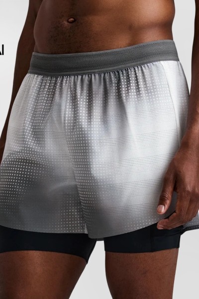 Custom Men's Two-Tone 2-in-1 Run Shorts with Zip Back Pocket and Liner