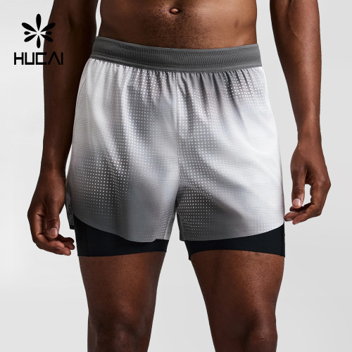 Custom Men's Two-Tone 2-in-1 Run Shorts with Zip Back Pocket and Liner