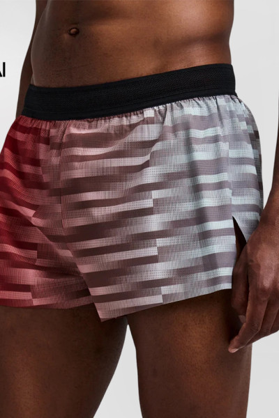 Custom Men's Split Running Shorts with Bonded Hem Vents and Seven Pockets