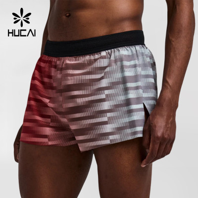 Custom Men's Split Running Shorts with Bonded Hem Vents and Seven Pockets