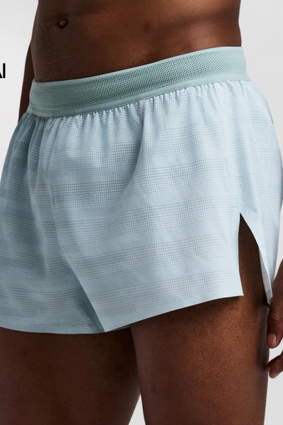 Custom Men's Gradient Mesh Split Shorts with Deep Side Vents and Seven Pockets