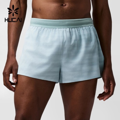 Custom Men's Gradient Mesh Split Shorts with Deep Side Vents and Seven Pockets