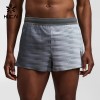 Custom Men's Plaster Slate Gradient Split Shorts with Mesh Panels and Pockets