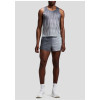 Custom Men's Plaster Slate Gradient Split Shorts with Mesh Panels and Pockets