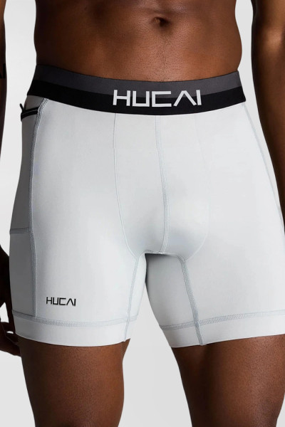 Custom Men's Compression Base Layer Shorts with Side Zip Pockets and Outer Short
