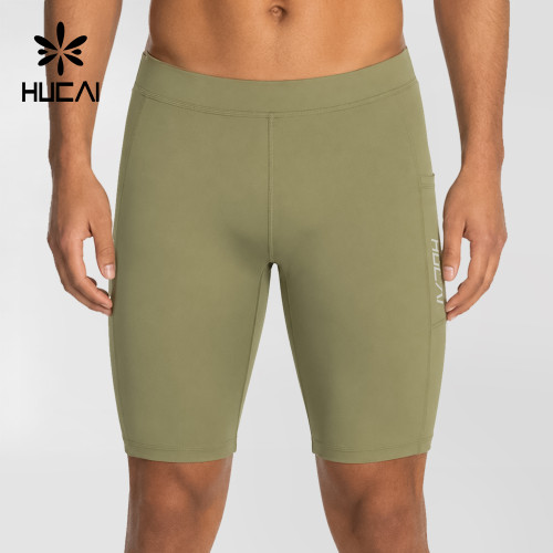 Custom Men's 9 Inch Running Half Tights with Silicone Grip Cuffs and Pocket