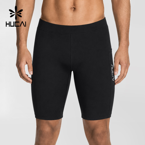 Custom Men's 9 Inch Running Half Tights with Silicone Grip Cuffs and Pocket