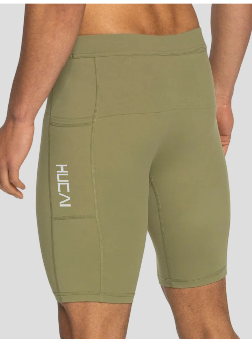Custom Men's 9 Inch Running Half Tights with Silicone Grip Cuffs and Pocket