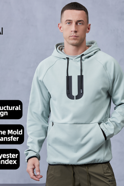 Custom Men's Pullover Fitness Hoodie with Zipper Pockets|Hucai Activewear Manufacturer