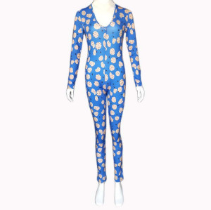 Women Sleepwear One Piece,Printed Polyester Tie Dry V-neck Bodysuit,Onesie for Women Adult Female Wholesale
