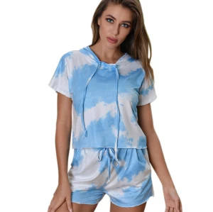 Ensemble de pyjama en satin à manches courtes pour femmes adultes à manches courtes