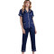 2 Piece Satin Nightwear,Women's Short Sleeve Sleepwear, Plain Shiny Pajamas Wholesale