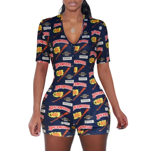 Onesies à manches courtes et shorts de femmes Onsies avec serré et peau