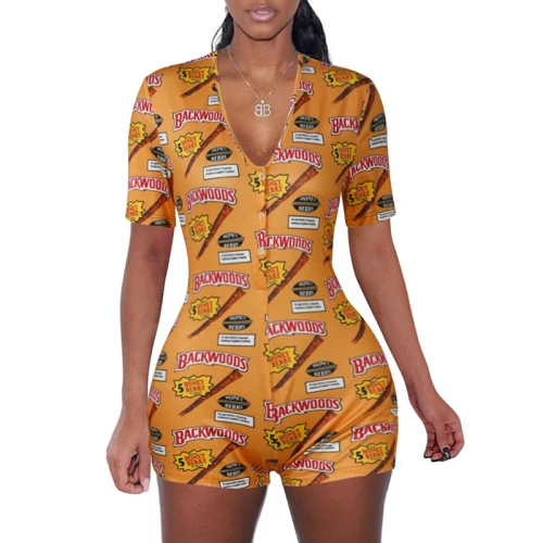 Onesies à manches courtes et shorts de femmes Onsies avec serré et peau