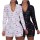 Women‘s Jumpsuits, Long Sleeve Printed Pajamas Short Length V-neck Rompers Wholesale