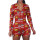 Women's Bodysuit, Long Sleeve Tight Pajamas Printed Jumpsuit, Wholesale Onesie V-neck