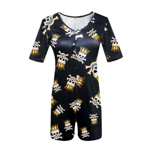 Комбинезон для взрослых, женская одежда для сна, одежда для сна в китайском стиле, комбинезоны с короткими рукавами, узкие шорты
