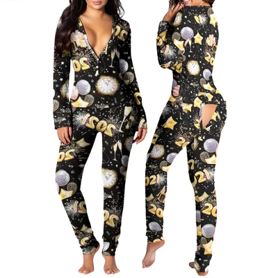 Combinaison en gros Nouvelle arrivée col en V Joli service OEM et ODM imprimé Onesies à manches longues et pantalon
