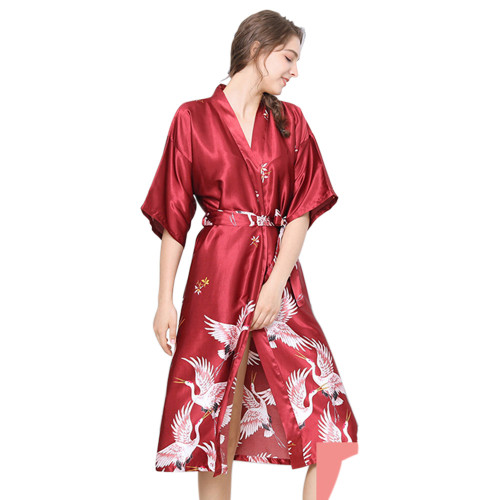 Халаты с коротким рукавом с принтом Домашняя одежда Красивая одежда Пижамы женские