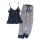 Woman Sleeveless Pajamas, Two Piece Set, Silk Lace Stripe Design, Wholesale Sleepwear