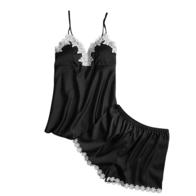 Spandex Lingerie Sleepwear Two Pieces Sets With Lace Adult Girls Home Wear Comfort Wholesale