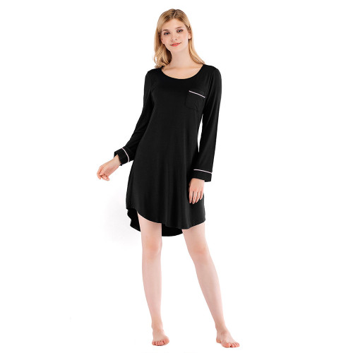 Vêtements pour femmes occasionnels Vêtements de nuit Chemise de nuit à manches longues pour femmes, plus la taille